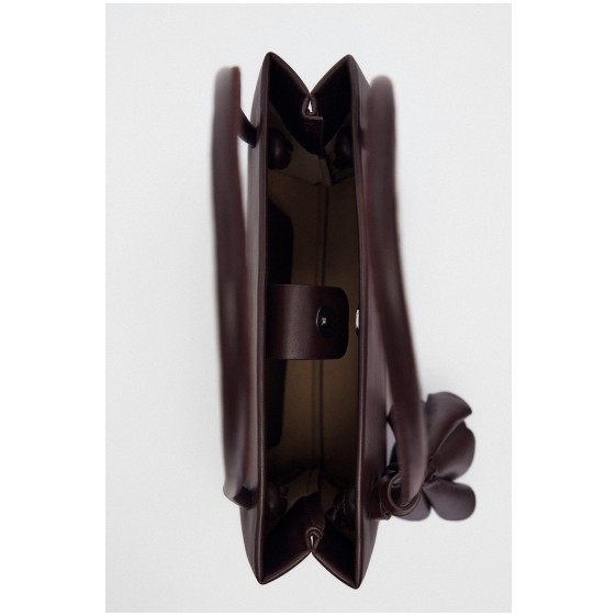 ZARA Đức - Túi xách đeo vai kẹp nách vuông nâu tây có phụ kiện tháo rời khóa nam châm nâu Tây sale auth có sẵn 6071/010