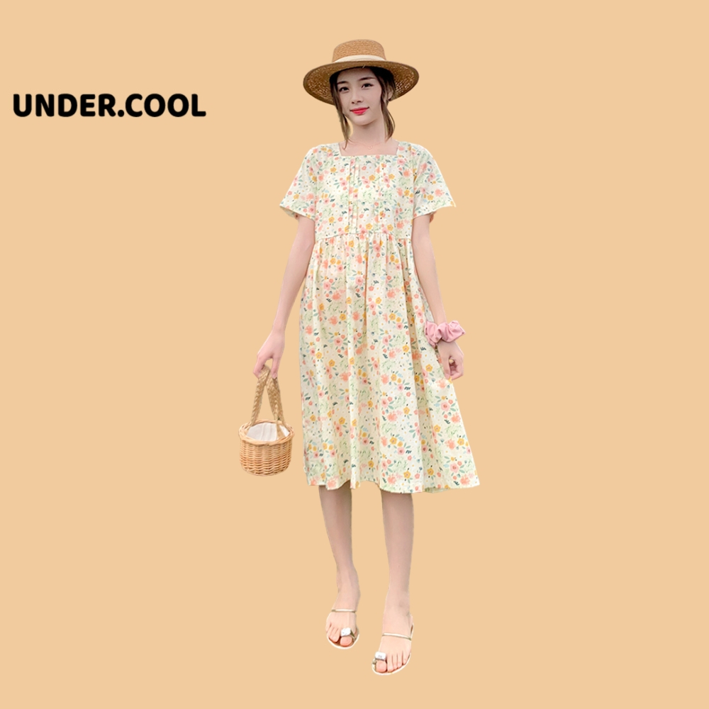 Đầm Hoa nhí baby UNDERCOOL babydoll ulzzang hoa nhí xếp ly ngực