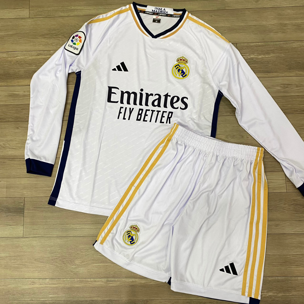 Bộ quần áo bóng đá Real trắng sân nhà 2024 DÀI TAY JP-FLG