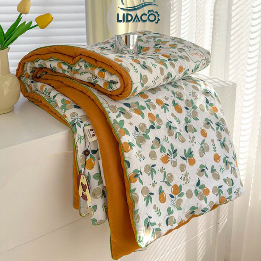 Chăn hè cotton đũi chần bông LIDACO Home khổ rộng 2mx2m2