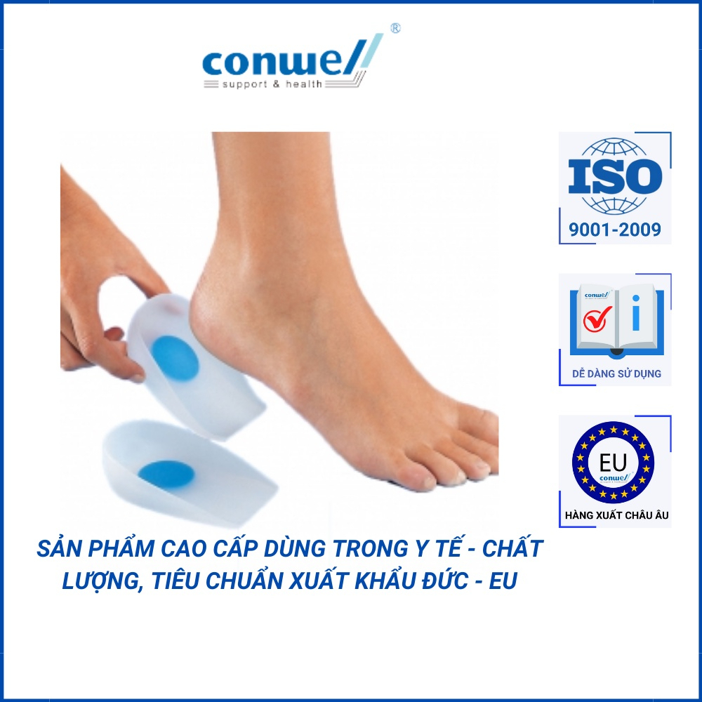 Miếng đệm gót chân silicon Y khoa cao cấp giúp giảm đau gót khi đi giày cao, Gai gót chân, Gai gân gót 6101