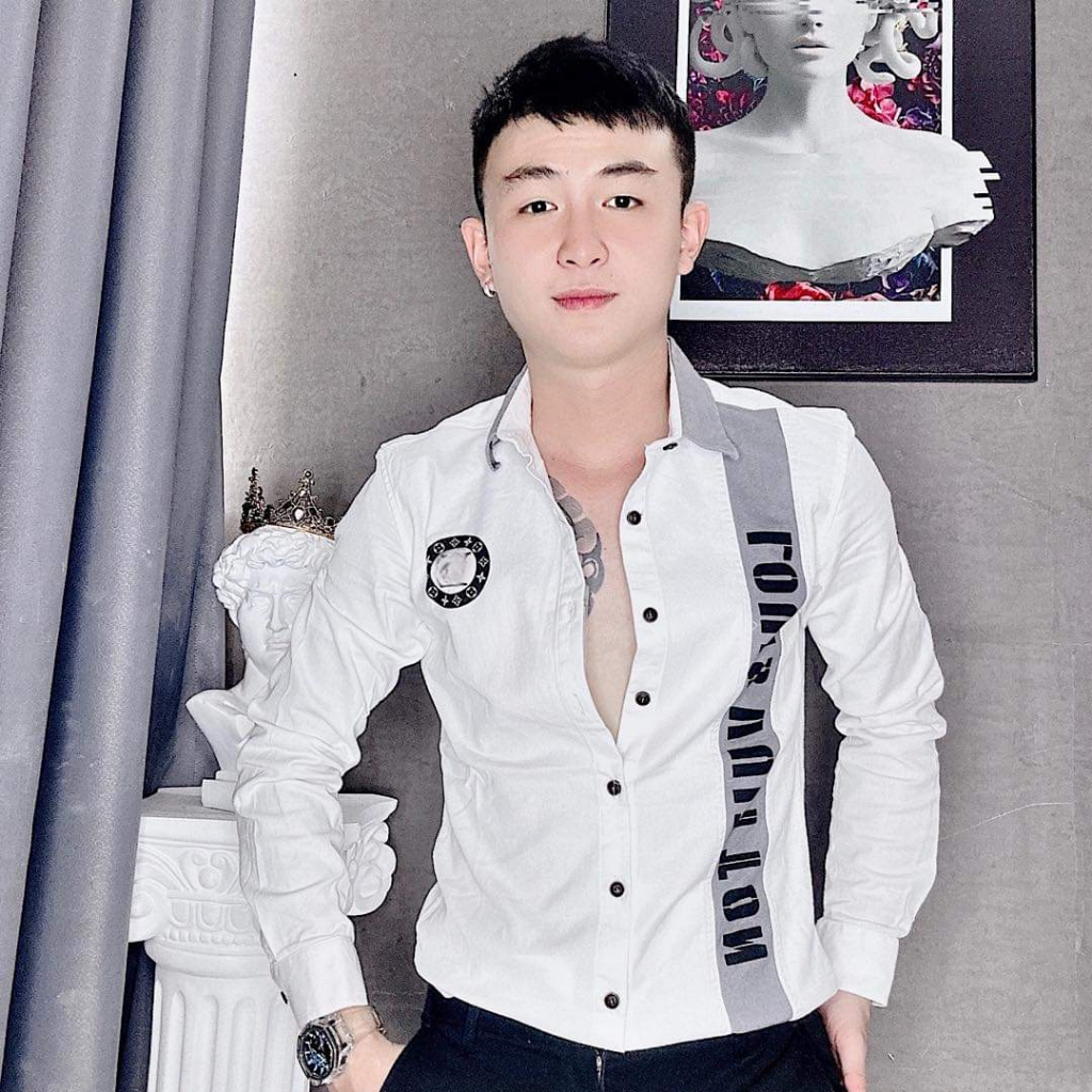 Áo sơ mi nam tay dài phối họa tiết đẹp sang trọng chất đũi mềm mịn mẫu mới giá rẻ