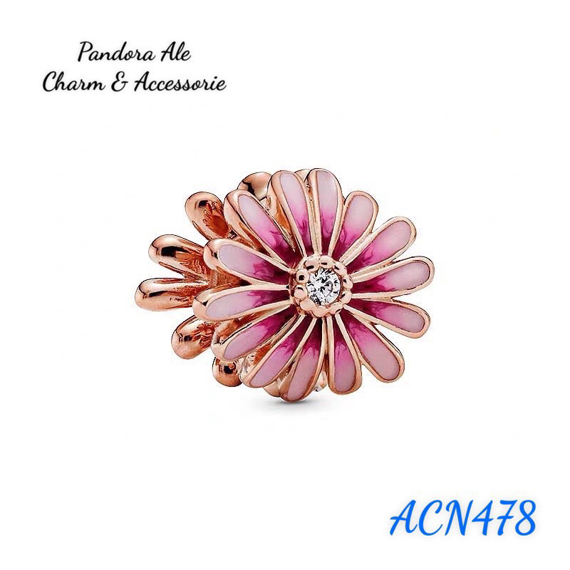 CHARM PAN ALE VÀNG HỒNG HOA CÚC HỒNG BẠC S925