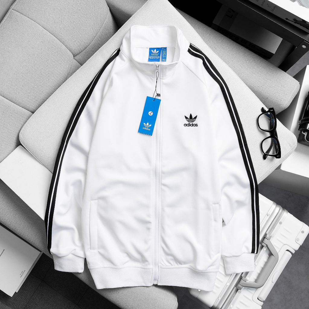 Áo Khoác Thể Thao Ba Sọc Nam Nữ Thun Poly Dày Dặn