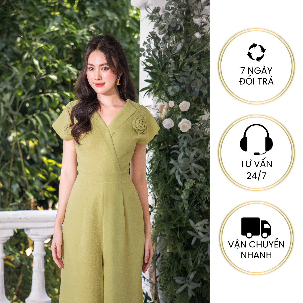 Jumpsuit Ống Suông Tay Dơi Kết Hoa 4064