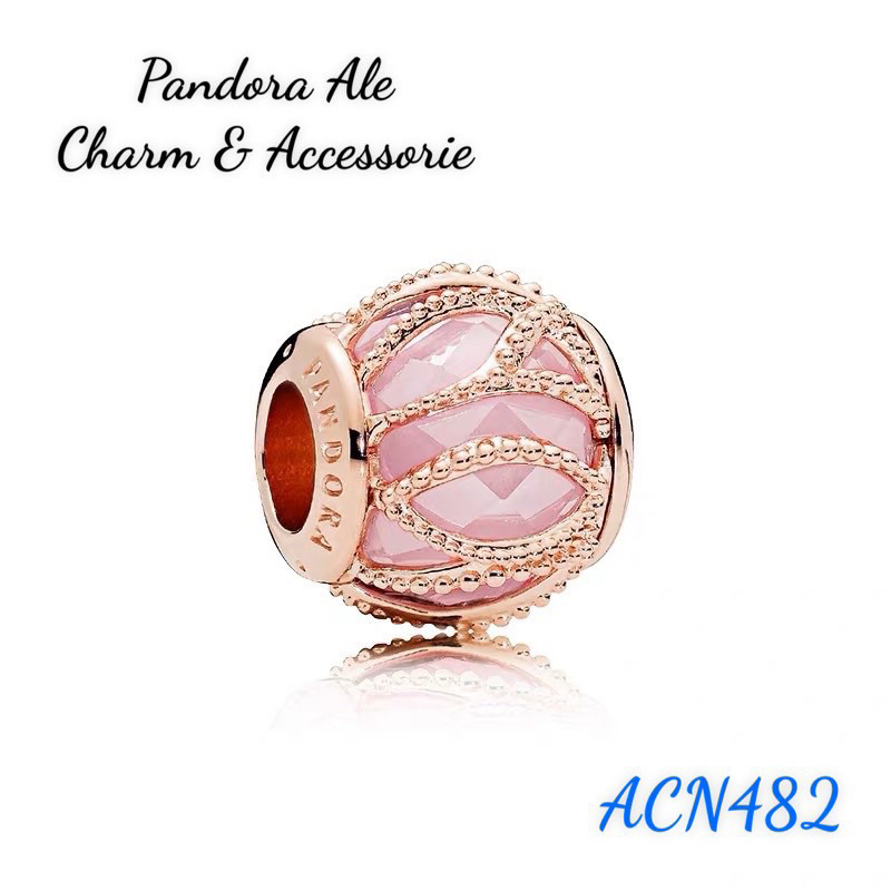 CHARM PAN ALE ĐÁ THUỶ TINH ỐP GALAXY VÀNG HỒNG S925