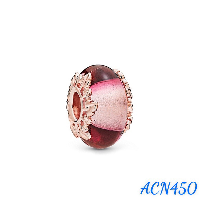 PAN ALE CHARM XỎ NGANG THUỶ TINH ỐP VÀNG HỒNG S925