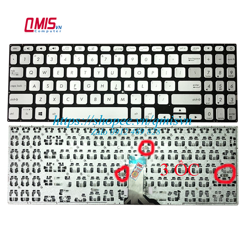Bàn phím laptop Asus Vivobook S15 X530 K530 S530F S530U S530UA X530F X530FA X530UN V5000FL Y5100UB Y5100UN