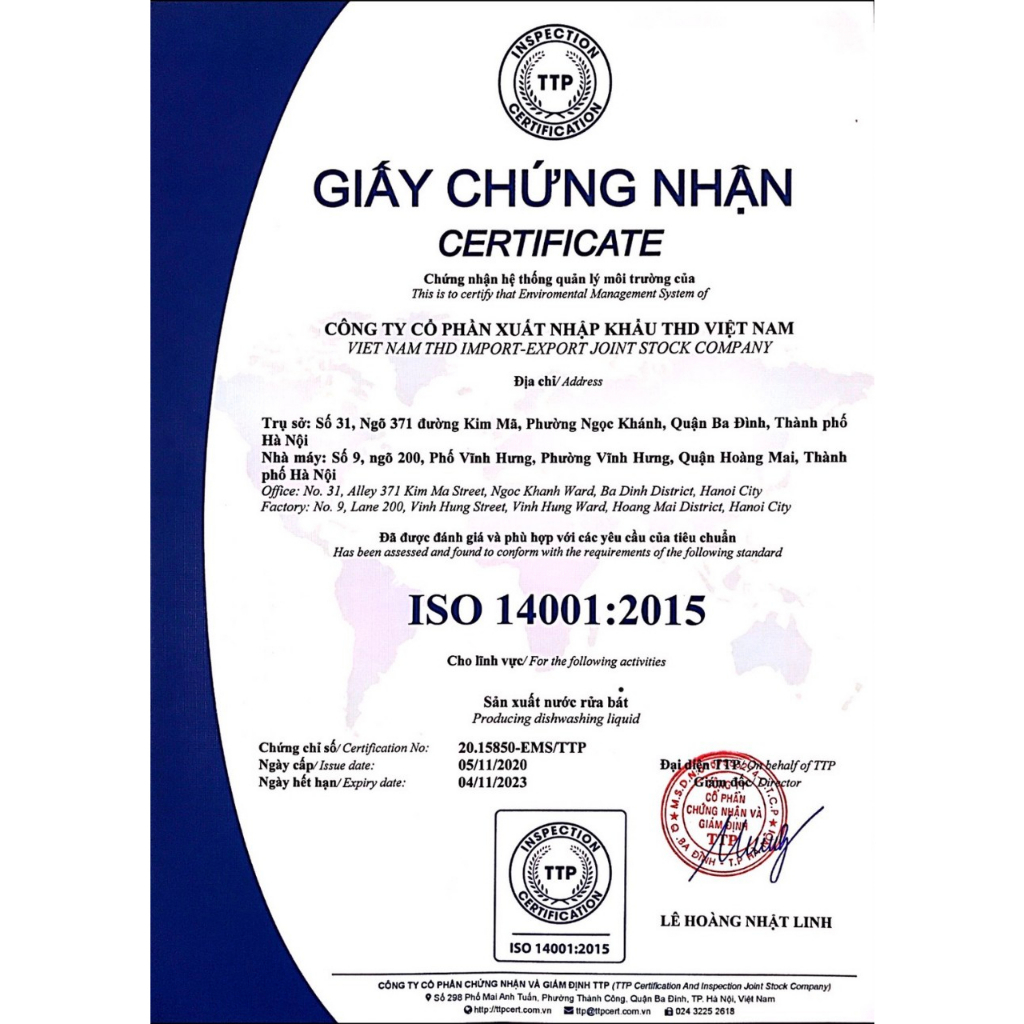 Nước giặt V-green can 10L