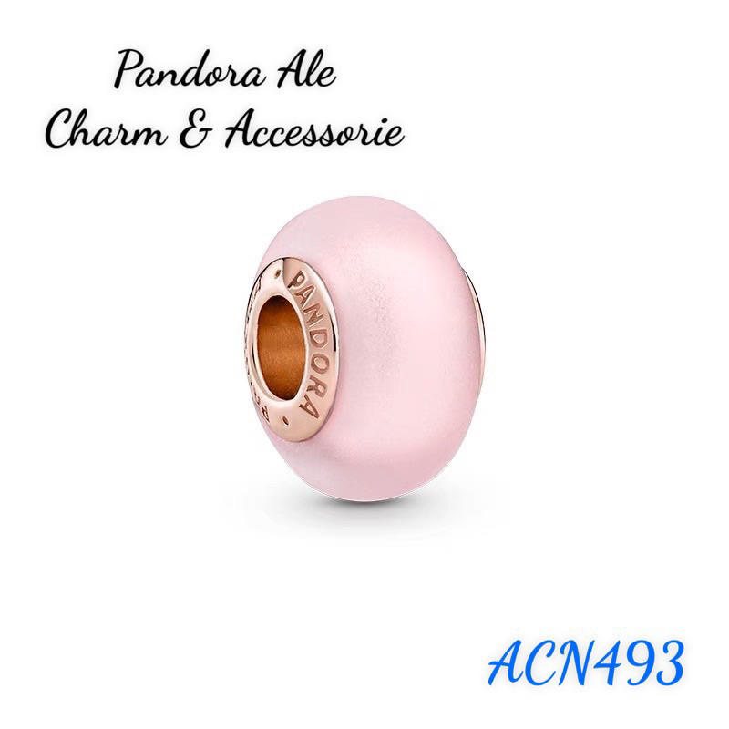 CHARM PAN ALE THUỶ TINH MỜ VÀNG HỒNG S925