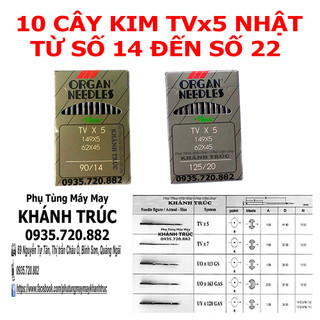 10 cây kim tvx5 số 20 đến 22 nhật máy may công nghiệp