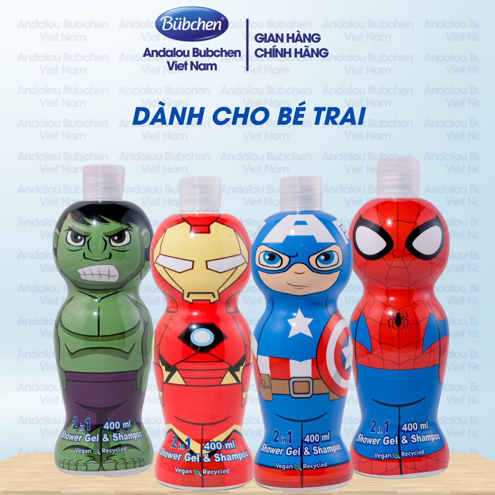 Sữa Tắm Gội Air Val Captain America Dành Cho Bé Trai 400ml