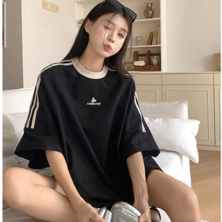 Áo thun sọc cá tính oversize (Ảnh thật)