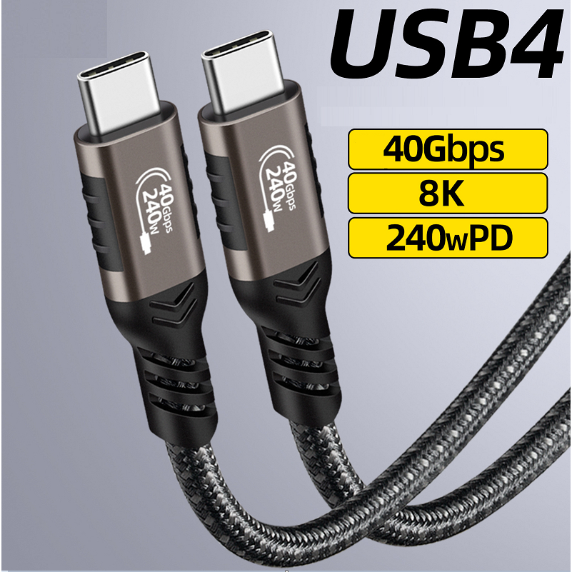 Cap typeC truyền hình ảnh USB4 Thunderbolt 4 / 3 40Gbps 8K @ 60Hz  48V5A sạc nhanh PD 240W