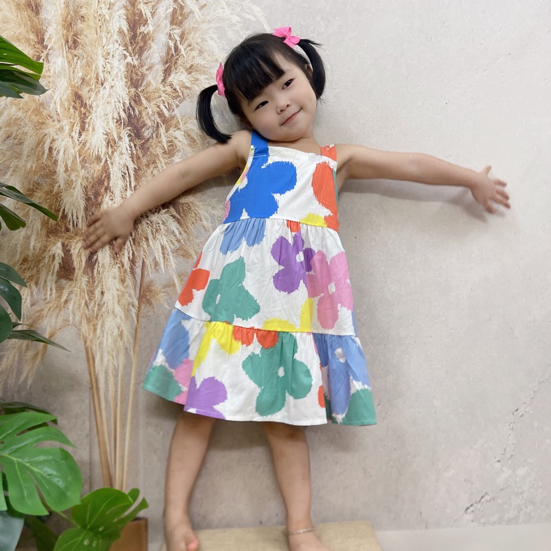 Váy 2 dây bản to màu sắc chất thô mềm