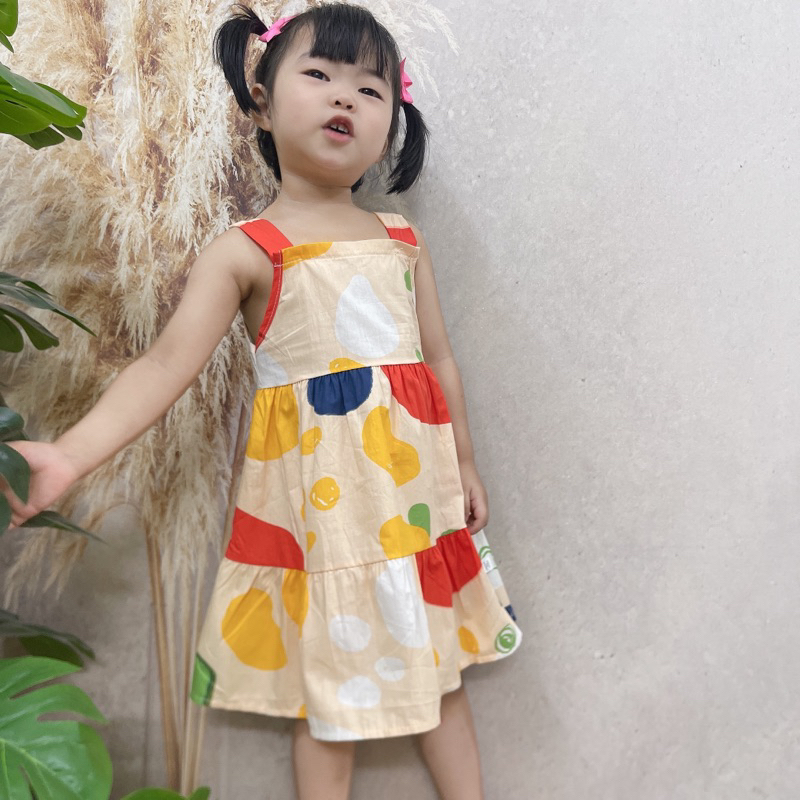 Váy 2 dây bản to màu sắc chất thô mềm