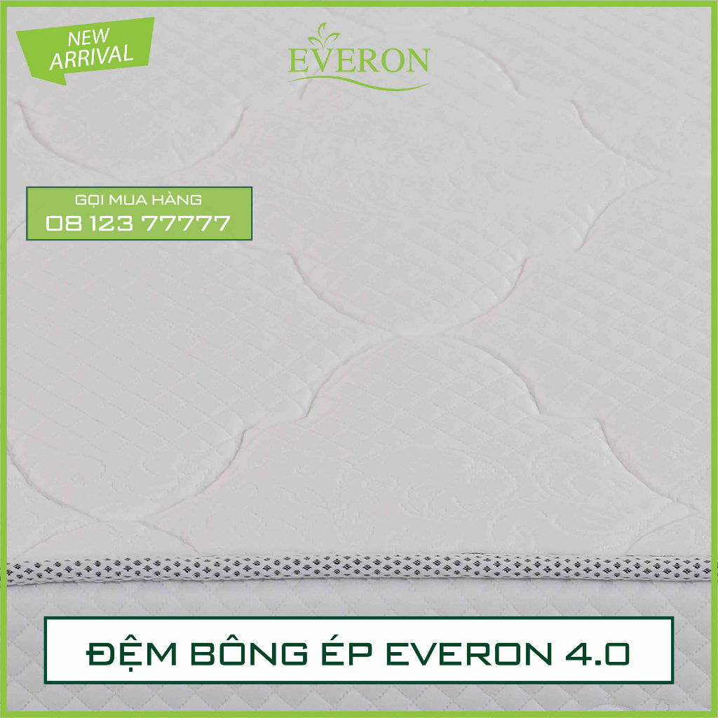 ĐỆM BÔNG ÉP EVERON 4.0 GẤP 2 - VỎ CHẦN BÔNG ÊM ÁI - HÀNG CHÍNH HÃNG