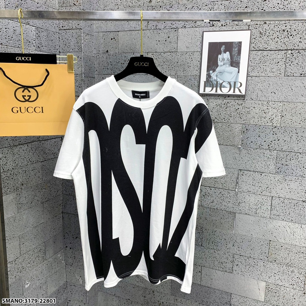 Áo Phông Nam DSQ Chữ To Hàng Cao Cấp, áo đôi unisex nam nữ chất cotton co dãn 4 chiều. mẫu mới hottrend 2023