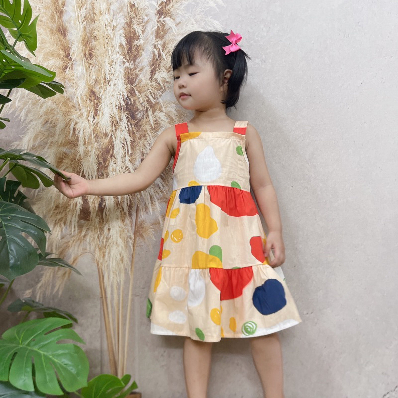 Váy 2 dây bản to màu sắc chất thô mềm