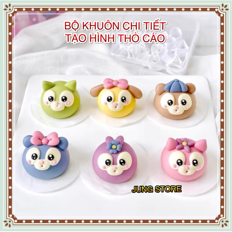 Khuôn chi tiết làm bánh tạo hình các mẫu gấu thỏ cáo hoạt hình
