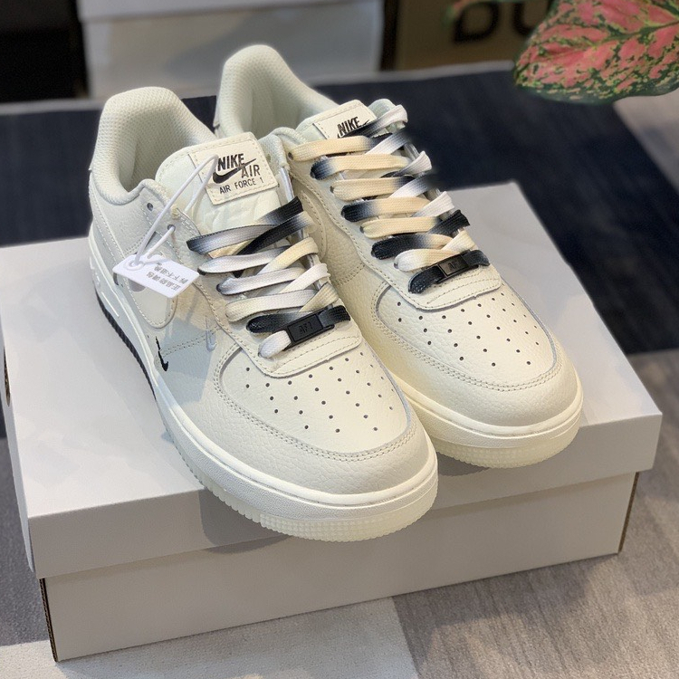 Giày _Air Force 1 Low Brook Lyn Sail Black, giày  AF1 Chữ B Màu Be Đế Âm Dương 2 Màu Cực Hot Full Size Nam Nữ