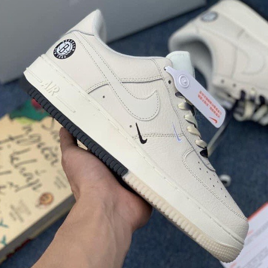 Giày _Air Force 1 Low Brook Lyn Sail Black, giày  AF1 Chữ B Màu Be Đế Âm Dương 2 Màu Cực Hot Full Size Nam Nữ
