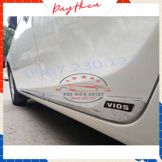 Bộ 4 nẹp sườn xe vios 2014-2020 chất liệu mạ crom không han gỉ - dh2