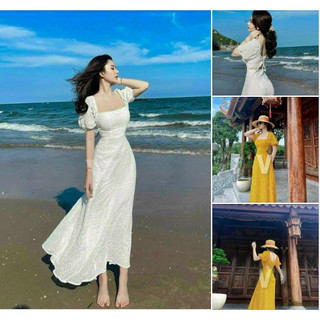 ĐẦM VÁY DÀI DỰ TIỆC NHẤN THẮT LƯNG CÓ MÚT