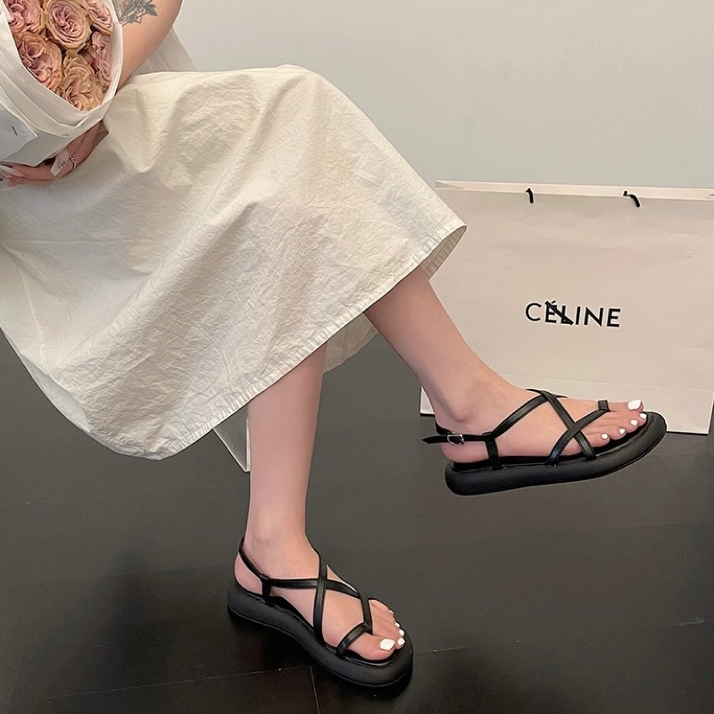 Sandal nữ xỏ ngón quai mảnh đế bằng thời trang