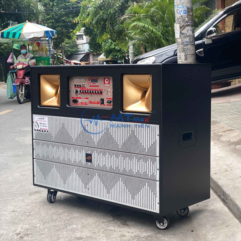 Loa Kéo AT T6800 - 2 Bass 40 Công Suất Lớn kèm 2 Micro, Phù Hợp Cho Các Chương Trình Diễn Ra Ngoài Trời