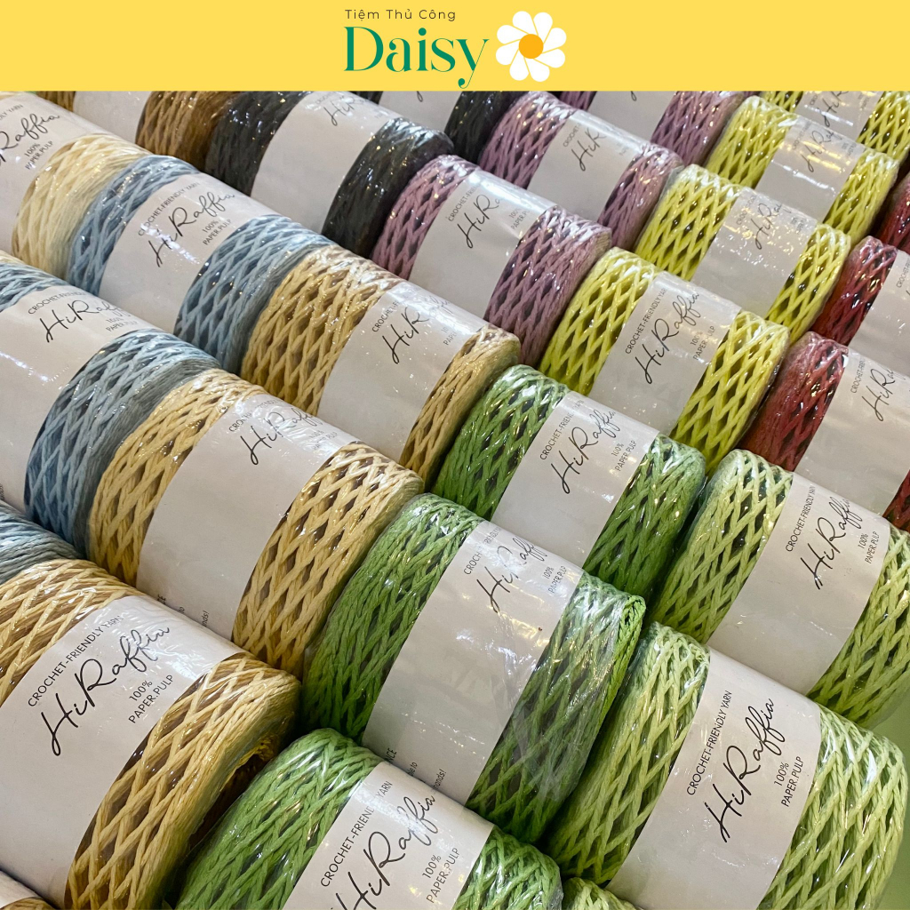 Sợi cọ raffia - sợi cói giấy móc túi mũ