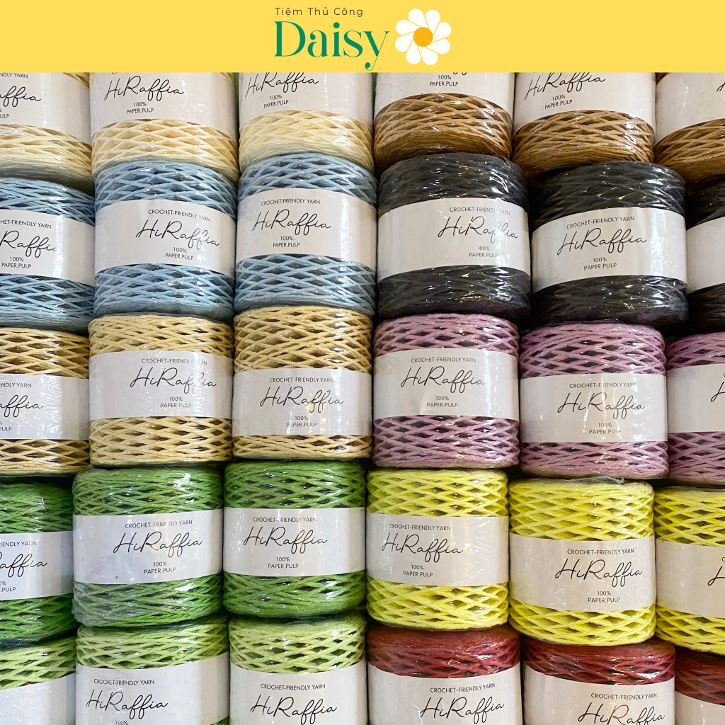 Sợi cọ raffia - sợi cói giấy móc túi mũ