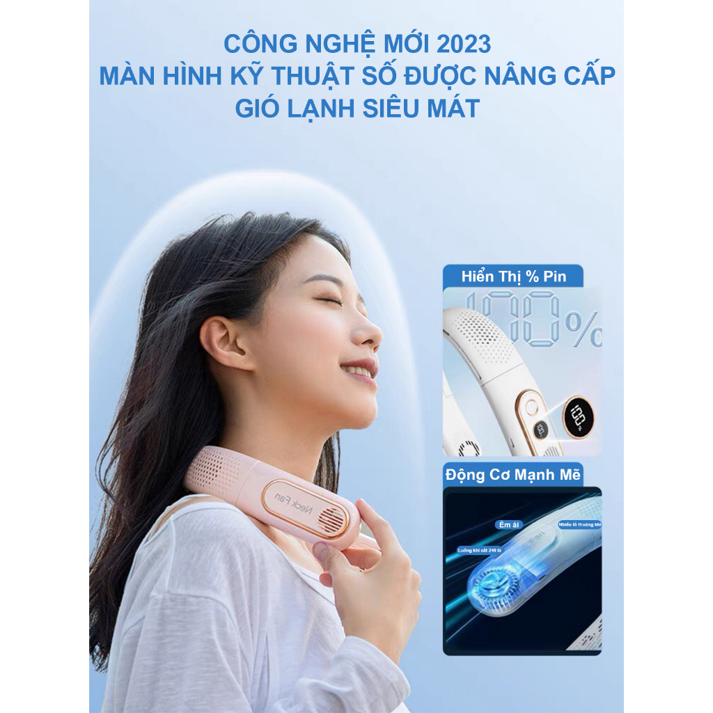 Quạt Làm Mát Đeo Cổ Neck Fan - A339, Công Nghệ Làm Lạnh Sau Gáy, Làm Mát 360 Độ | BigBuy360 - bigbuy360.vn