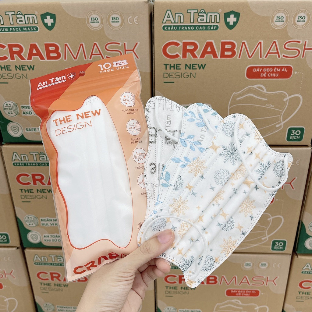 Thùng 300 Khẩu trang con cua người lớn, khẩu trang cua AN TÂM 4 lớp kháng khuẩn