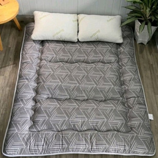 Nệm topper xuất Nhật 8cm màu caro, nhiều size 1m 1m2 1m4 1m6 1m8 nệm văn phòng gấp 3, đệm trải giường
