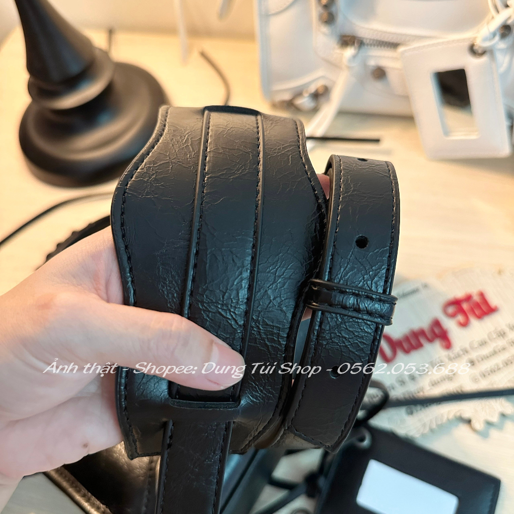 Túi nữ BaIen size 24 kẹp nách + đeo chéo kèm gương soi chất da vân dày dặn full màu