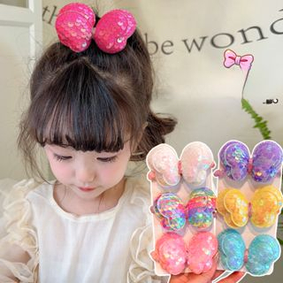 ⚡Dây Cột Tóc Hình Bướm Cao Su Đính Nơ Sequin Lấp Lánh Dễ Thương Cho Bé Gái