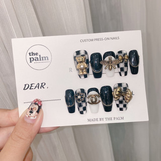 Nailbox thiết kế DV002 màu đen gắn charm cá tính thepalm.nailbox