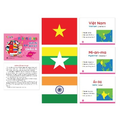 Flashcard Cờ Các Nước, Quốc Kỳ Các Quốc Gia Trên Thế Giới - Flashcard Song Ngữ Tiếng Anh, Tiếng Việt Cho Bé - Orgavil