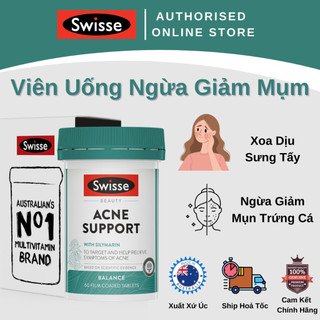 Swisse beauty acne support - viên uống ngừa giảm mụn - 60 viên