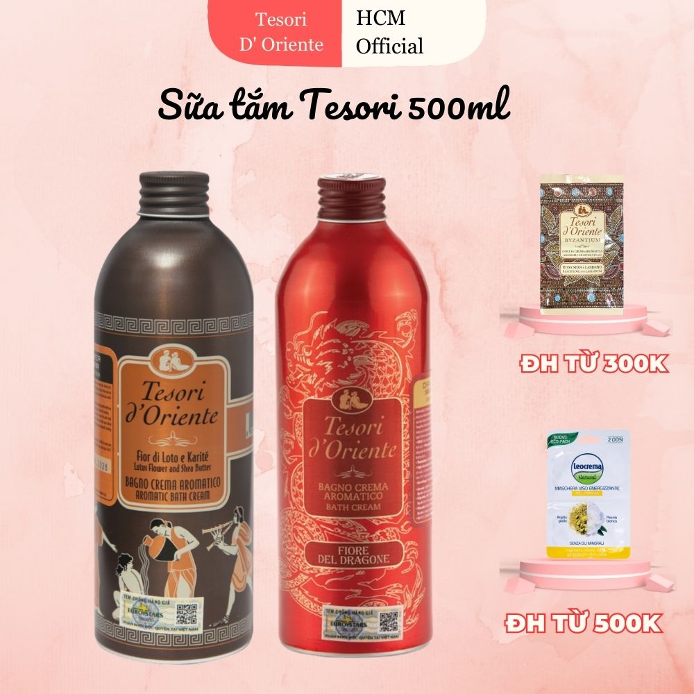 Sữa tắm nước hoa Tesori d'Oriente chính hãng 500ml kèm vòi nhập khẩu trực tiếp từ Ý