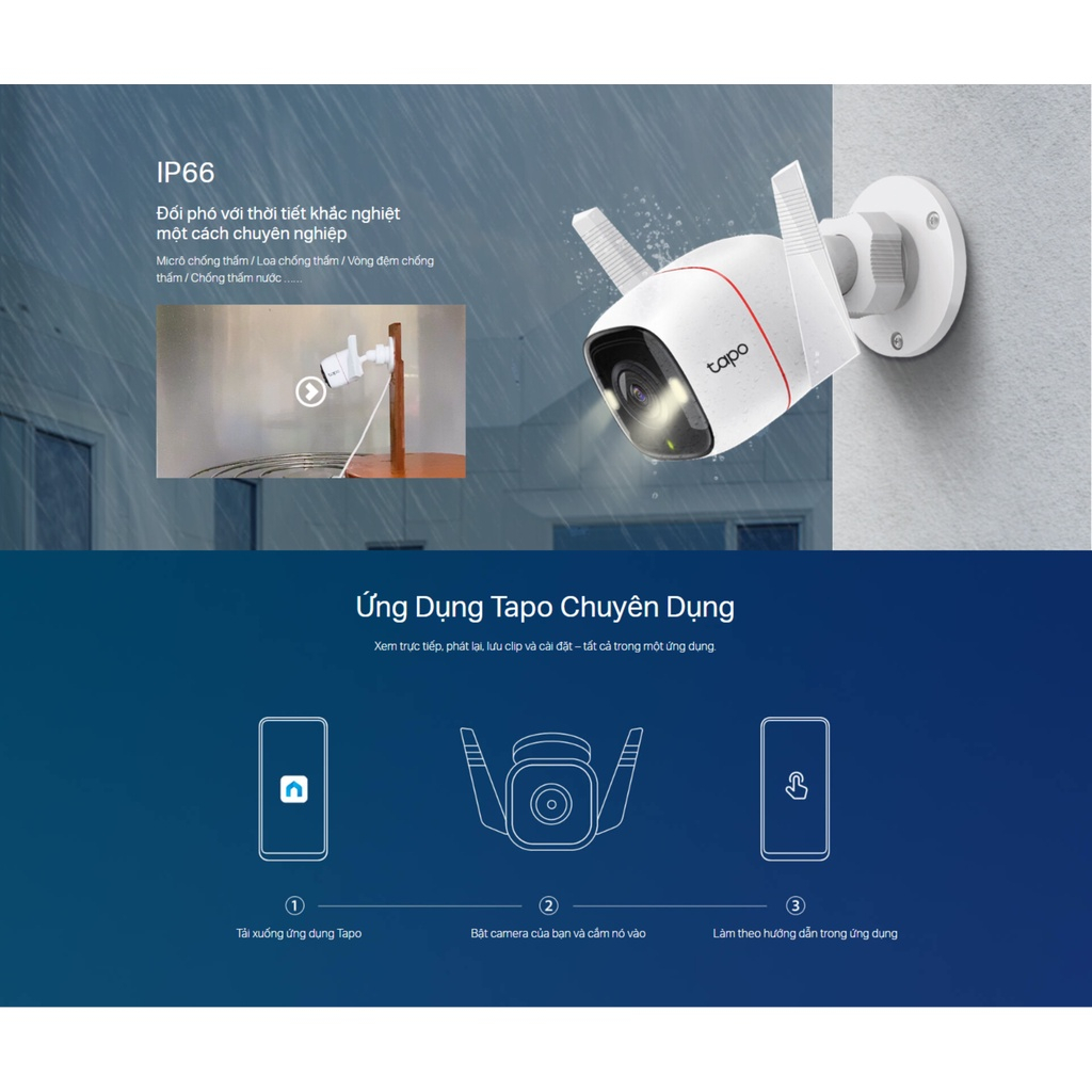 Camera Ngoài Trời Tapo C310 3MP Chính Hãng - Phát Hiện Chuyển Động - Đàm Thoại 2 Chiều - Bảo Hành 12 Tháng