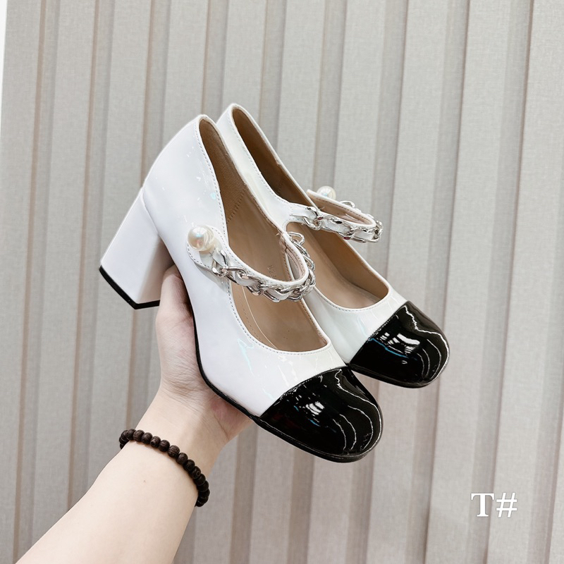 Giày miu quai ngọc gót 7cm