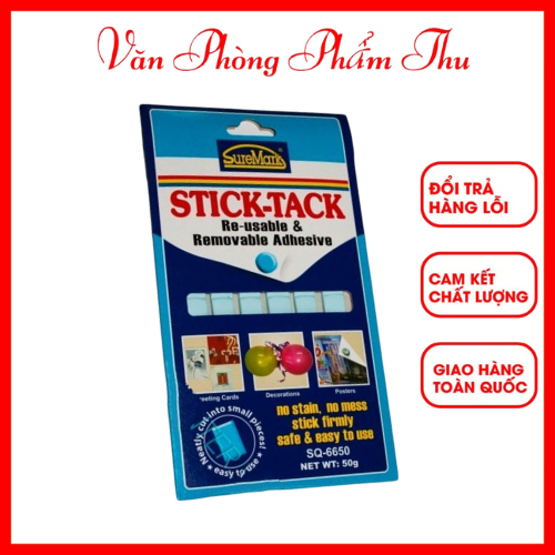 Glue Stick-Tack SureMark SQ-6650 Là Một Loại Keo Có Độ Dính Ít, Có Hình Dạng Giống Như Đất Nặn, Dùng Dán Tạm Thời
