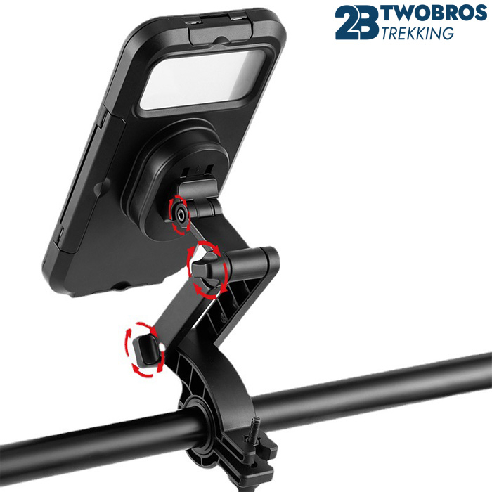Giá Đỡ Điện Thoại Xe Máy Xe Đạp Chống Nước, Xoay 360 Độ, Kẹp Chân Gương Xe Máy