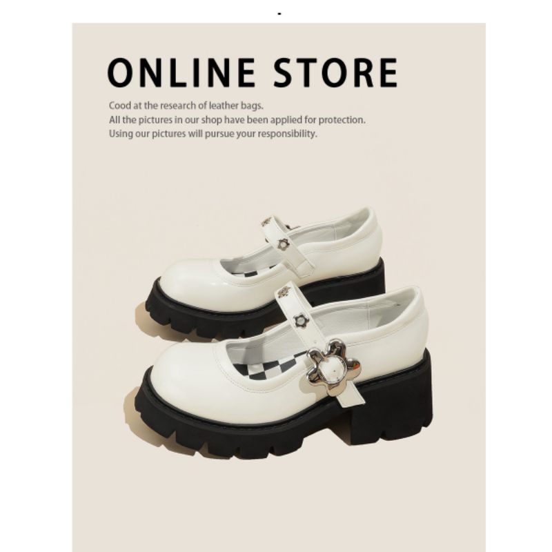 Flora Platform Maryjane - giày da bò nữ