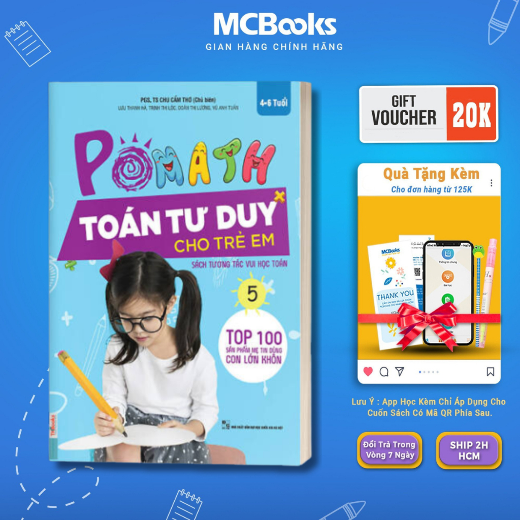 Sách - Pomath 5 – Toán Tư Duy Cho Trẻ Em Từ 4 – 6 Tuổi Mcbooks