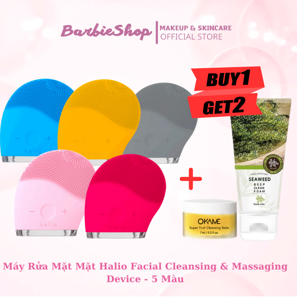 [KÈM QUÀ] Máy Rửa Mặt Và Massage Thông Minh Halio Facial Cleansing & Massaging Device - 5 Màu