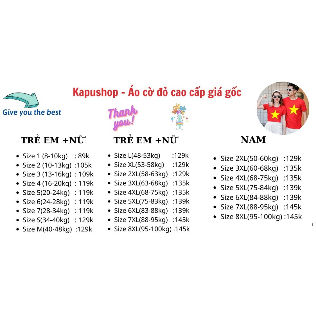 Áo cờ đỏ sao vàng cao cấp trẻ em + người lớn - Hàng loại 1 cotton 100% mát mịn thấm hút mồ hôi
