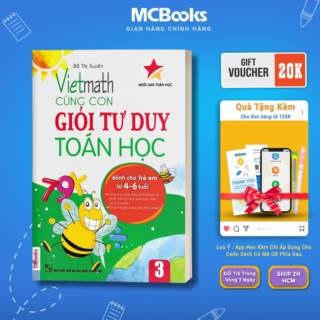 Sách - Vietmath - Cùng Con Giỏi Tư Duy Toán Học - Tập 3 Mcbooks